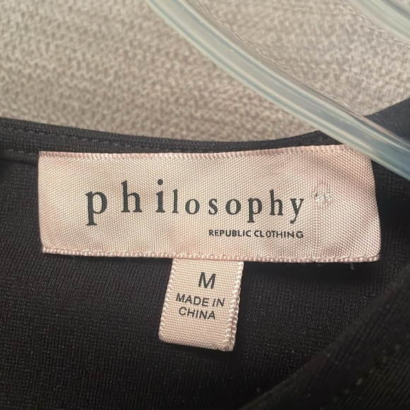 PHILOSOPHY Republic Clothing Black Dressy Top with Back Zipper & Flare Waist - Picture 10 of 11